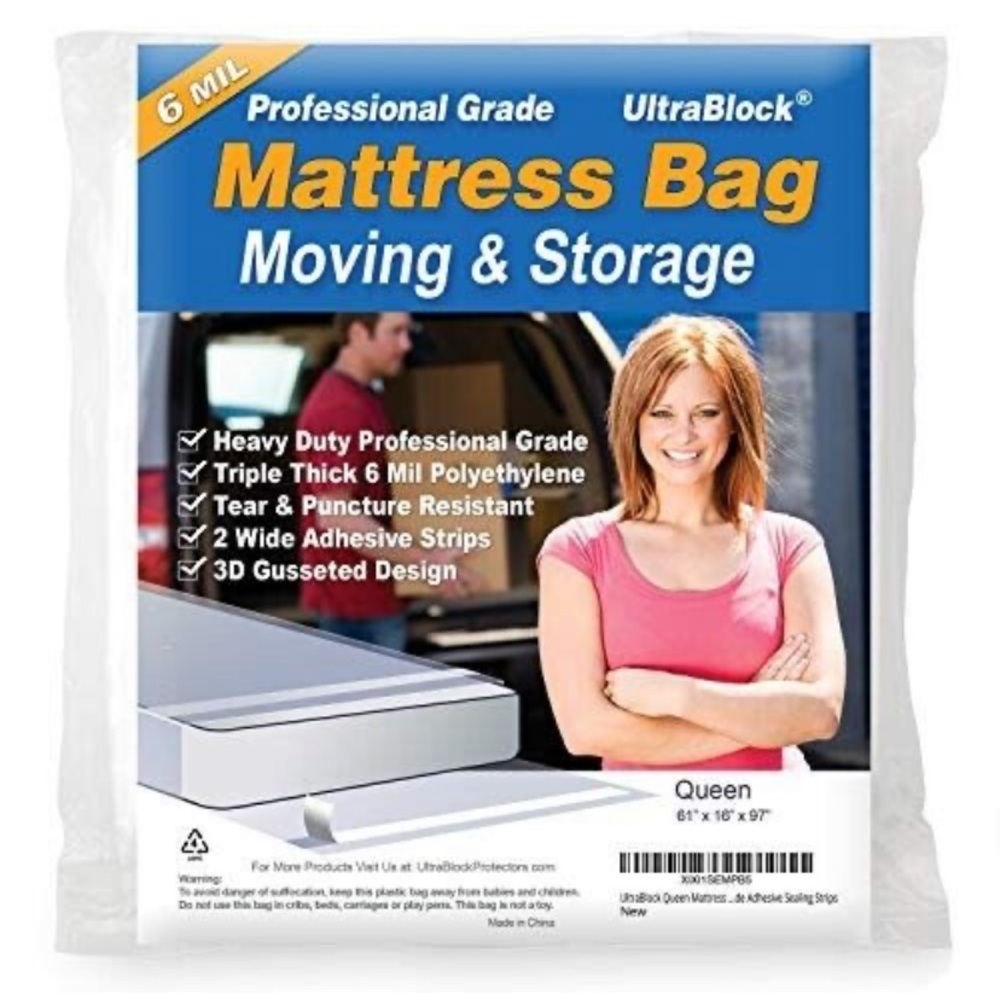 Queen size Ultrablock Mattress Bags for Moving or Storage